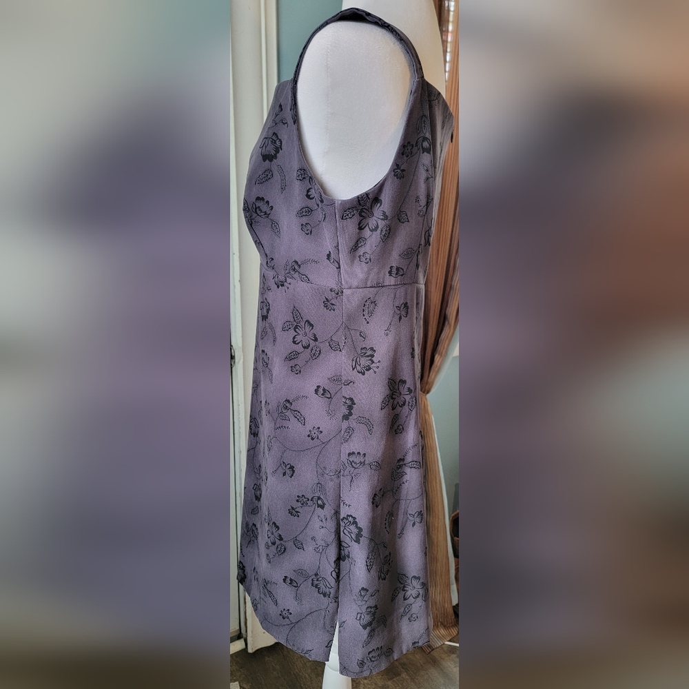 Y2K Whimsgoth Rampage Mini Dress Juniors 11 Black Gray Boho Floral Sleeveless - Picture 2 of 11